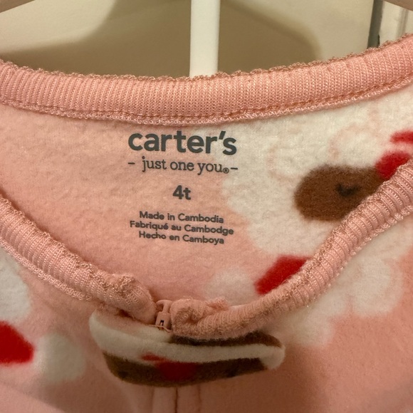 Carters just one you 2 pairs Christmas fleece footed pajamas - Picture 2 of 3